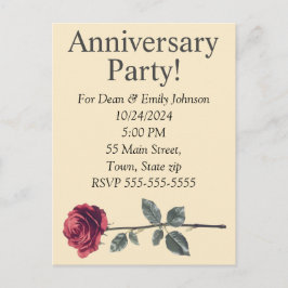 Anniversary party invitations uitnodiging briefkaart