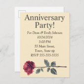 Anniversary party invitations uitnodiging briefkaart (Voorkant / Achterkant)
