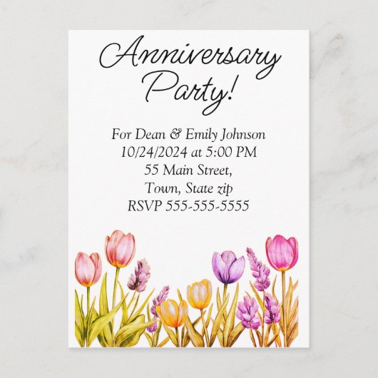 Anniversary party invitations uitnodiging briefkaart (Voorkant)