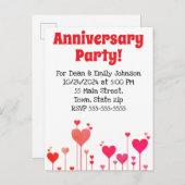Anniversary party invitations uitnodiging briefkaart (Voorkant / Achterkant)