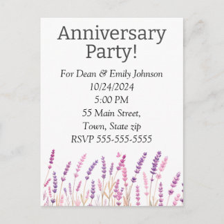Anniversary party invitations uitnodiging briefkaart