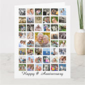 Anniversary Photo Collage 47 Pictures Personalized Kaart (Voorkant)