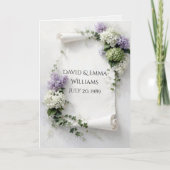 Anniversary Scroll with Lilacs and Hydrangeas Kaart (Voorkant)