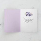 Anniversary Scroll with Lilacs and Hydrangeas  Kaart (Binnen)