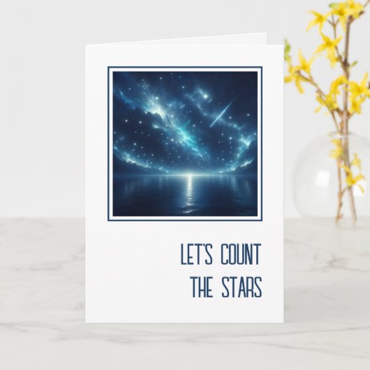 Anniversary Shooting Star Over Water Kaart (Gele Bloem)