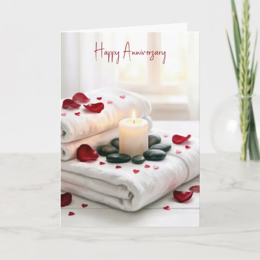 Anniversary Spa with Rose Petals Kaart (Voorkant)