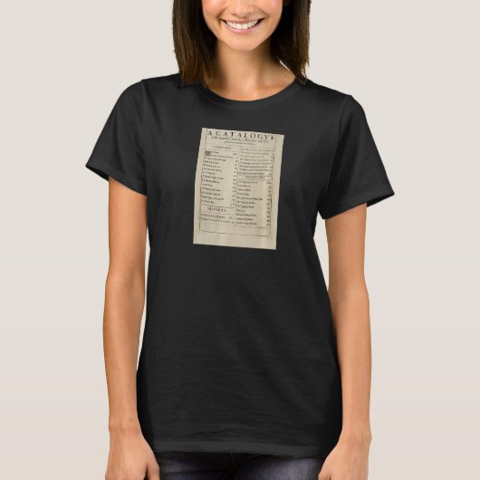 Anniversary Table of Contents Shakespeare First Fo T-shirt (Voorkant)