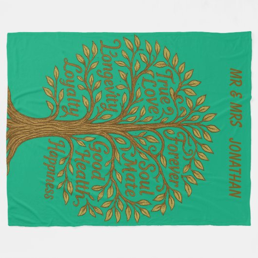 Anniversary Tree Fleece Deken (Voorkant (Horizontaal))