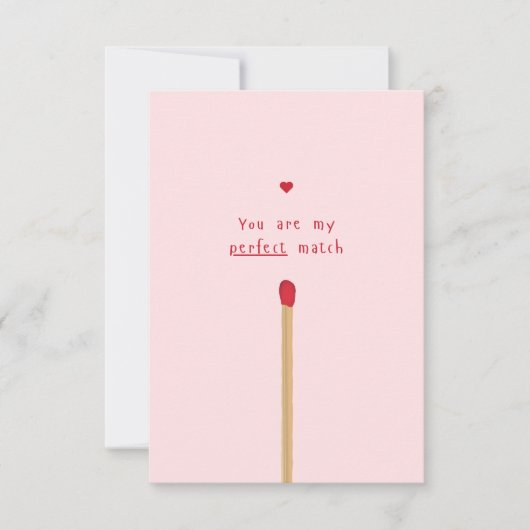 Anniversary Valentine Card, perfect match (Voorkant)