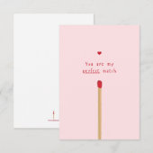 Anniversary Valentine Card, perfect match (Voorkant / Achterkant)