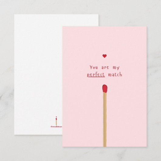 Anniversary Valentine Card, perfect match (Voorkant / Achterkant)