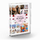Anniversary With Pink Heart and Roses Photo Block Fotoblokken (Links)