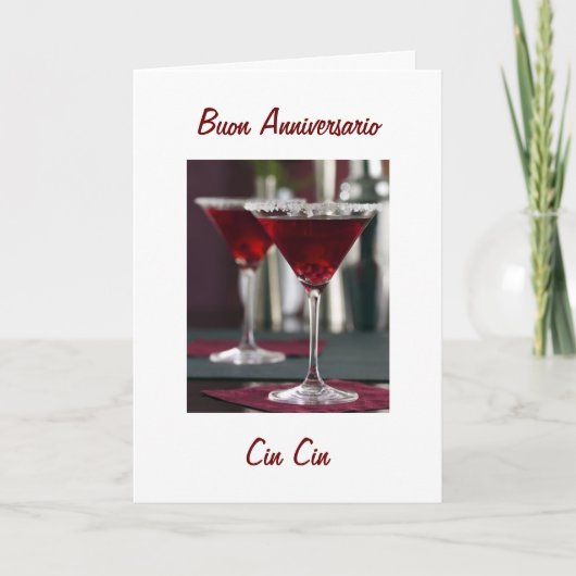ANNIVERSAY IN ITALIAANSE BUON ANNIVERSARIO KAART (Voorkant)