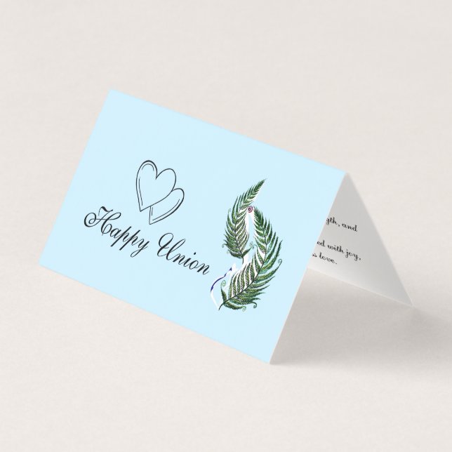 Announcement Wedding Folded Card Fern New Zealand  Kaart (Voorkant)