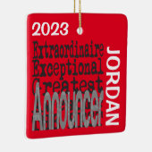 Announcer Extraordinaire CUSTOM Keramisch Ornament (Rechts)