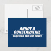 Annoy a Conservative - doe gerechtigheid Briefkaart (Voorkant / Achterkant)