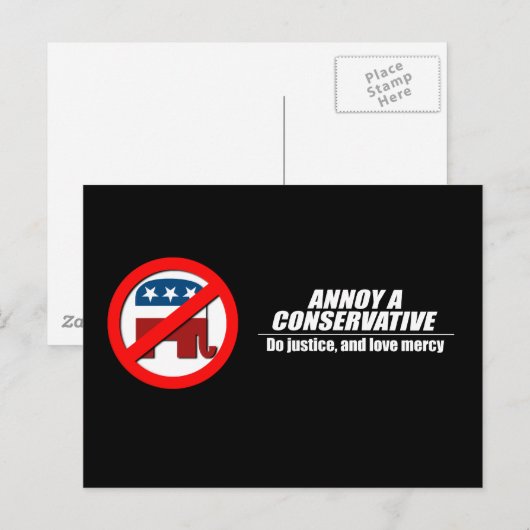 Annoy a Conservative - doe gerechtigheid Briefkaart (Voorkant / Achterkant)