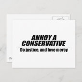 Annoy a Conservative - doe gerechtigheid Briefkaart (Voorkant / Achterkant)