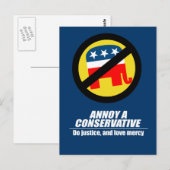 Annoy a Conservative - doe gerechtigheid Briefkaart (Voorkant / Achterkant)