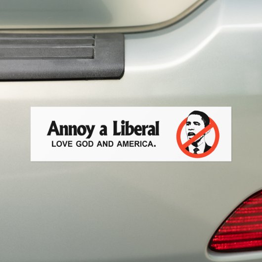 Annoy a Liberal - Love God and America Bumpersticker (Op auto)
