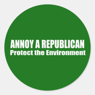 Annoy A Republican Save the Environment Ronde Sticker