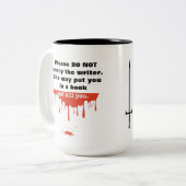 Annoy de schrijver niet!! tweekleurige koffiemok (Voorkant links)