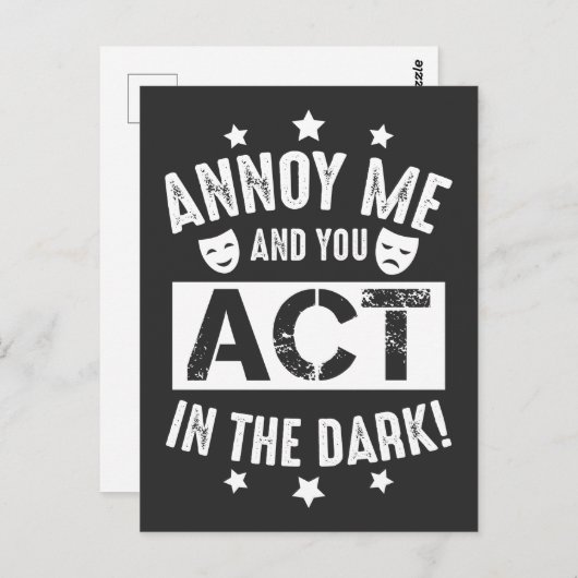 Annoy me en jij doen mee in het donkere theater briefkaart (Voorkant / Achterkant)