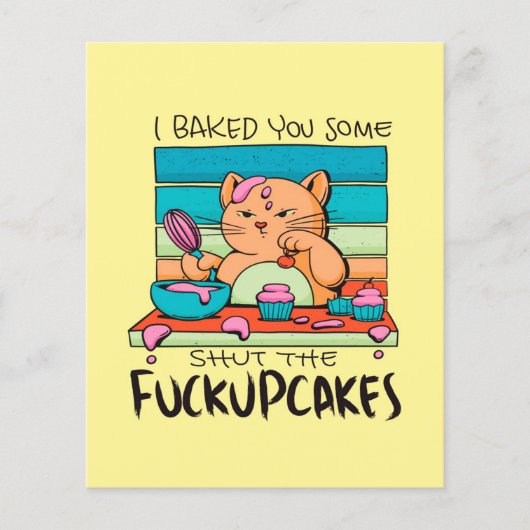 Annoyed Cupcake Cat | Cadeau voor studenten Flyer (Voorkant)