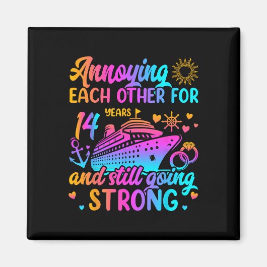 Annoying Each Other For 14 Years Wedding Anniversa Magneet (Voorkant)
