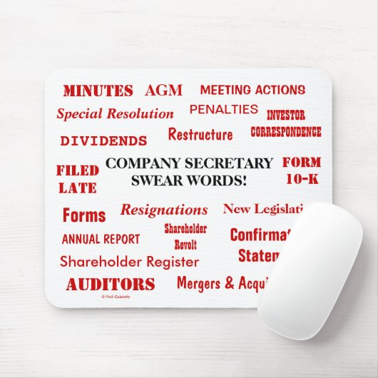 Annoying Funny Company Secretary Joke Swear Words Muismat (Met muis)