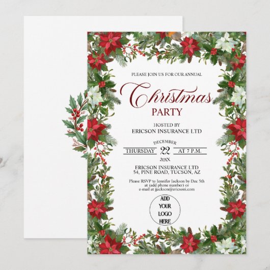 Annual Corporate Employees Christmas Party Kaart (Voorkant / Achterkant)