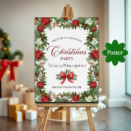 Annual Corporate Employees Christmas Party Welcome Poster