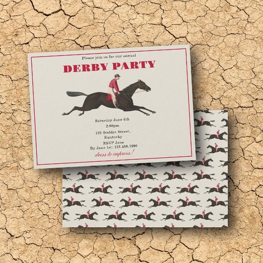 Annual Derby Party Race Horse Equestrian Racing Kaart
