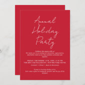 Annual Holiday Party Invitation Elegant Corporate Kaart (Voorkant / Achterkant)