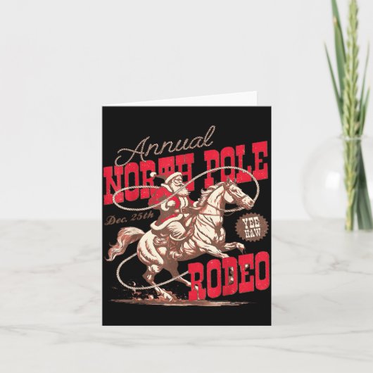 Annual North Le Rodeo Cowboy Santa Howdy Christmas Kaart (Voorkant)