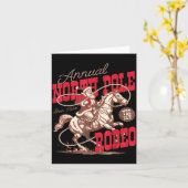 Annual North Le Rodeo Cowboy Santa Howdy Christmas Kaart (Gele Bloem)