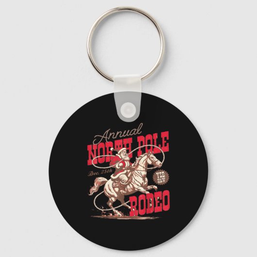 Annual North Le Rodeo Cowboy Santa Howdy Christmas Sleutelhanger (Voorkant)