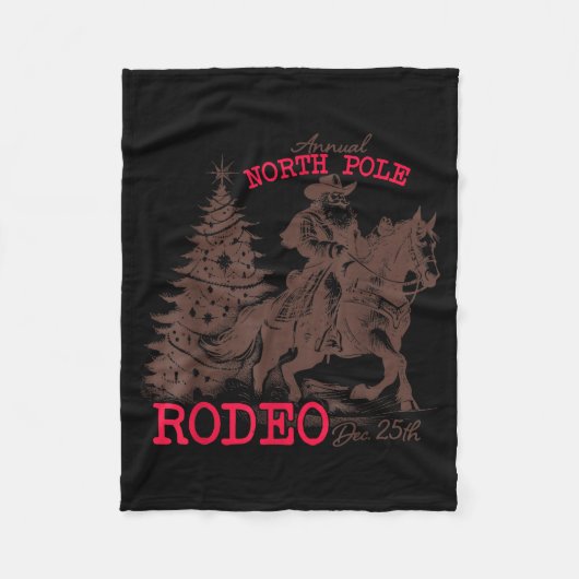 Annual North Le Rodeo Santa Western Cowboy Christm Fleece Deken (Voorkant)