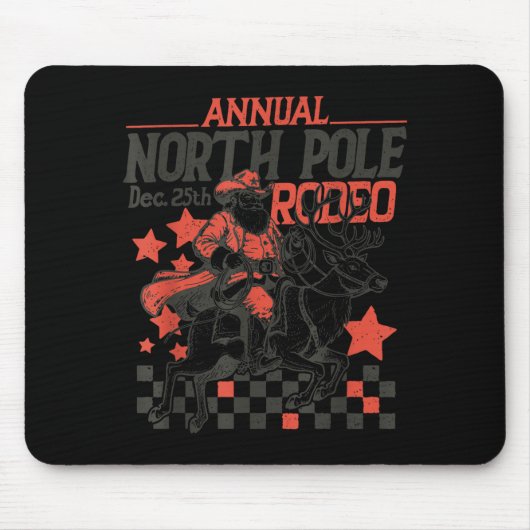 Annual North Le Rodeo Santa Western Cowboy Christm Muismat (Voorkant)