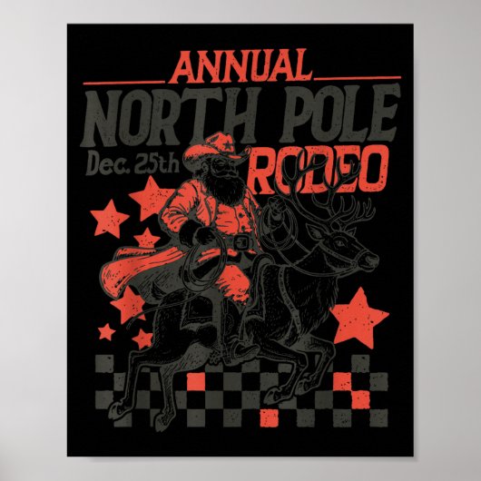 Annual North Le Rodeo Santa Western Cowboy Christm Poster (Voorkant)