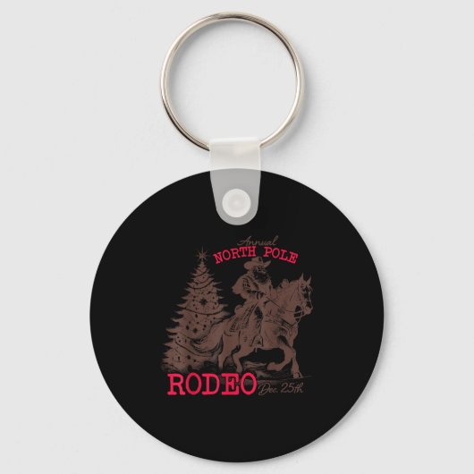 Annual North Le Rodeo Santa Western Cowboy Christm Sleutelhanger (Voorkant)