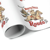 Annual North Pole Rodeo Dec 25th Cowboy Santa West Cadeaupapier (Rol Hoek)