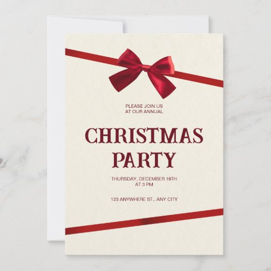 Annual Office Christmas Party Invitation Kaart (Voorkant)