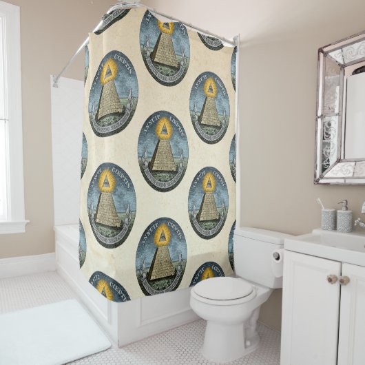 Annuit Coeptis - het Alziende Oog Douchegordijn (In situ)