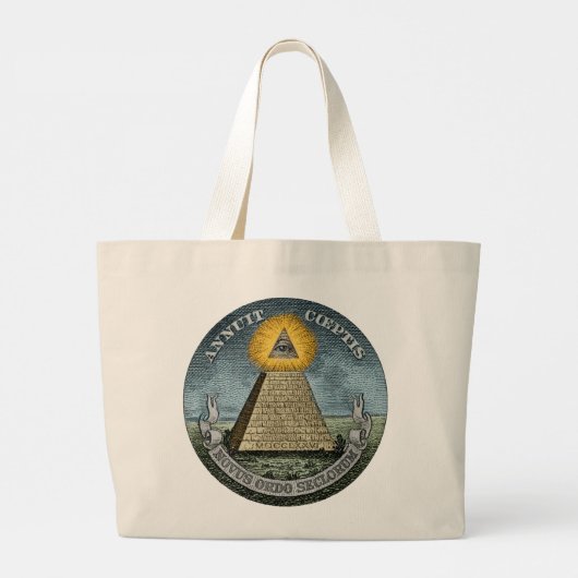 Annuit Coeptis - het Alziende Oog Grote Tote Bag (Achterkant)