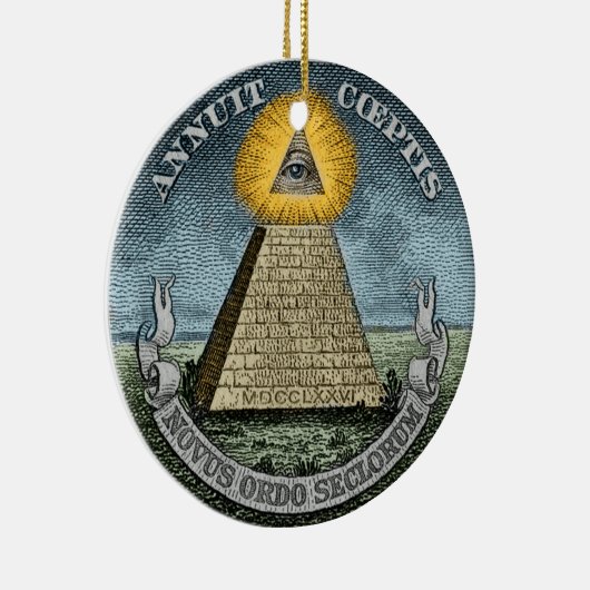 Annuit Coeptis - het Alziende Oog Keramisch Ornament (Rechts)