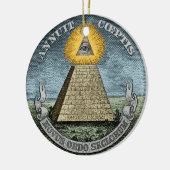 Annuit Coeptis - het Alziende Oog Keramisch Ornament (Links)