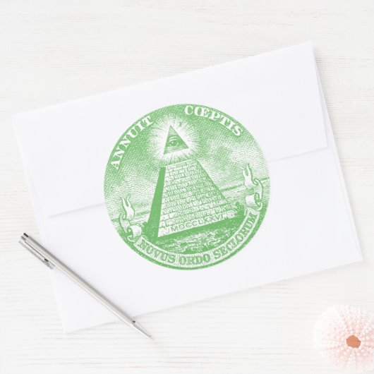 Annuit Coeptis Ronde Sticker (Envelop)