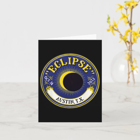 Annular Solar Eclipse Austin Texas Familie Reizen  Kaart (Gele Bloem)