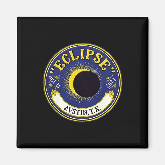Annular Solar Eclipse Austin Texas Familie Reizen Magneet (Voorkant)
